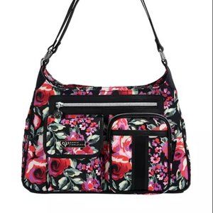 Lily Bloom: Laura 4 Poster Shoulder Bag in Romantic Rose Blossom. NWT